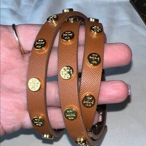 Tory Burch Brown Studded Leather Belt size small